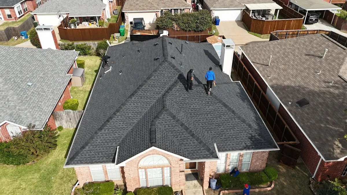 Slate & Tile Roof Repair work in progress on a Texarkana property